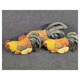 Shelf Sitting Ceramic Rooster Figurines (3)
