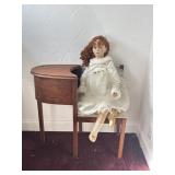 Telephone Desk and 3ft Porcelian Doll