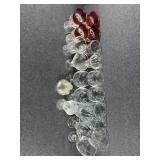 Red Glass Goblets (4) Glass Wine Glasses (6)