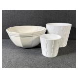 Pfaltzgraff Stoneware Mixing Bowl, 2 White Planter
