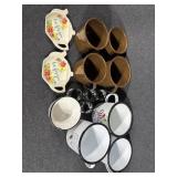 Brown Speckled Enamelware Camping Mugs (4)