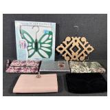 Ladies Wallets(3),Black Velvet Clutch Bag,Travel