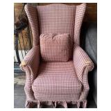 Red Plaid Swivel Chair