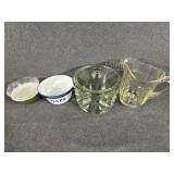 Glass Cheese Preserver, Glass Hazel Pitcher,