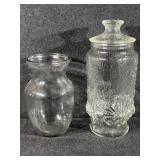 Wide Mouth Clear Vase, Vintage Anchor Hocking