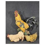 Hand-Painted Cold Cast Sculpture Rooster,