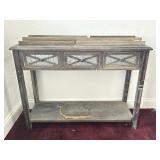 Rustic Console Table & 4 Floating Shelves