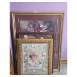 Floral Prints(2), Girl with Bluebird Print