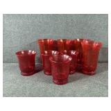 Red Acrylic Flared Rim Vases (8)