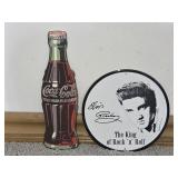 Metal Elvis Presley Round Sign, Coca-Cola
