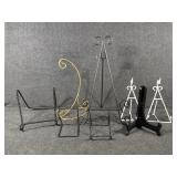Metal Easel,Ornament Stand,Black Metal Plate Stand
