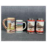 Miller High Life Steins, Budweiser Steins