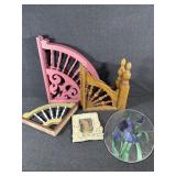 Wood Spindle Brackets,Stained Glass Plaque,Fairy