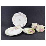 Green & Pine Floral Plates and Coffee/Tea Mugs