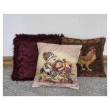 Accent Chicken Cushion, Red Pillow, Fall Pillow