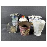 Cupcake Bank, Shell Trinket Dish,Glass Container