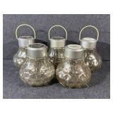 Hanging Solar Lantern Distressed Speckled (5)