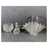 Clear Glass Basket,Crystal Footed Bowl,Oil Cruet
