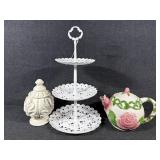 Dessert Stand, Teapot, Tabletop Decor Piece