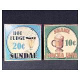Retro-style Metal Diner Signs