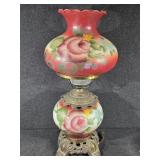 Vintage Hand-Painted Floral Pink Lamp