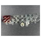 Red Glass Goblets (4) Glass Wine Glasses (6)