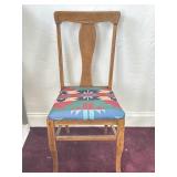 Wood Chair With Aztec Pattern