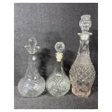 Clear Glass Decanters (3)