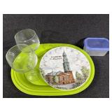 Royal Hamburg Ceramic Decorative Plate, Glass
