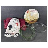 Anchor Hocking Pie Dishes, Table Cloth