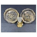 Chalkware Plaques Featuring Cherubs,Table Lamp