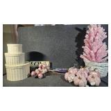 Pink Pumpkins, Wrapping Paper, Pink Tree, White