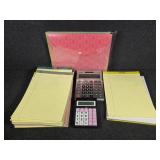 Calculators (2) No Boundaries Notebooks (4)