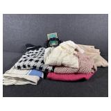Linen Tablecloth,Doily, Head Band & Ladies Clothes