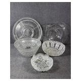 Clear Glass Serving Bowls, Relish Tray