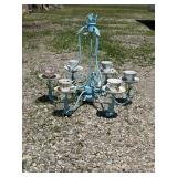 Teal Metal Chandler w/ Tea Cups