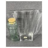 Triangle Decorative Jar, Flared Glass Vase