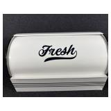 White Metal 'Fresh' Breadbox