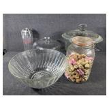 Glass Canister/Storage Jar,Straw Dispenser, Bowl