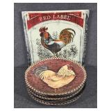 Cracker Barrel Red Label Glass Decorative Plate,
