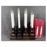 Cordless Timer Window Candle With Brushed Bronze 8
