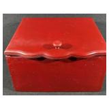 Red Wooden Storage Box