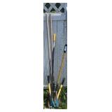 Shovel, Post Hole Digger, Broom, Loppers(2)