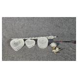 Glass Trinket Dishes, Rose Window Hanger