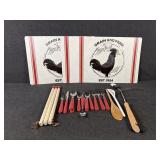 Rooster Placemats,Towel Drying Rack,Utensils