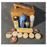 Shoe Shine Stand, Shoe Polishes, Brush