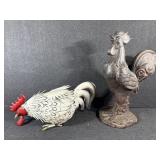 White Metal Rooster, Black Plastic Rooster