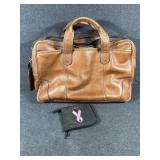 Brown Leather Briefcase,Lanyard, Fabric Bag