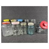 Glass Floral Quart Jars (5) Ball Perfect Mason
