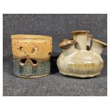 Stoneware Mushroom Vase, Stoneware Candle Holder